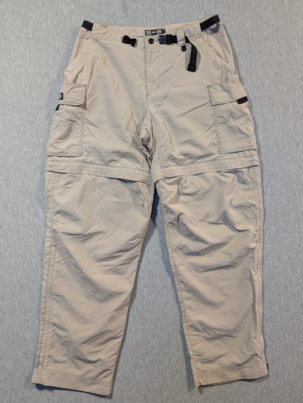 Rei Convertible Cargo Pants Women's 8 Beige UPF 50+ Nylon Hiking